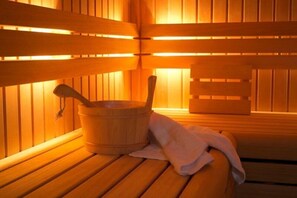 Un sauna, masajes