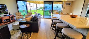 Front de mer, 3 chambres, vue sur l'océan, condo au rez-de-chaussée à Kihei, HI. Marchez pour manger!