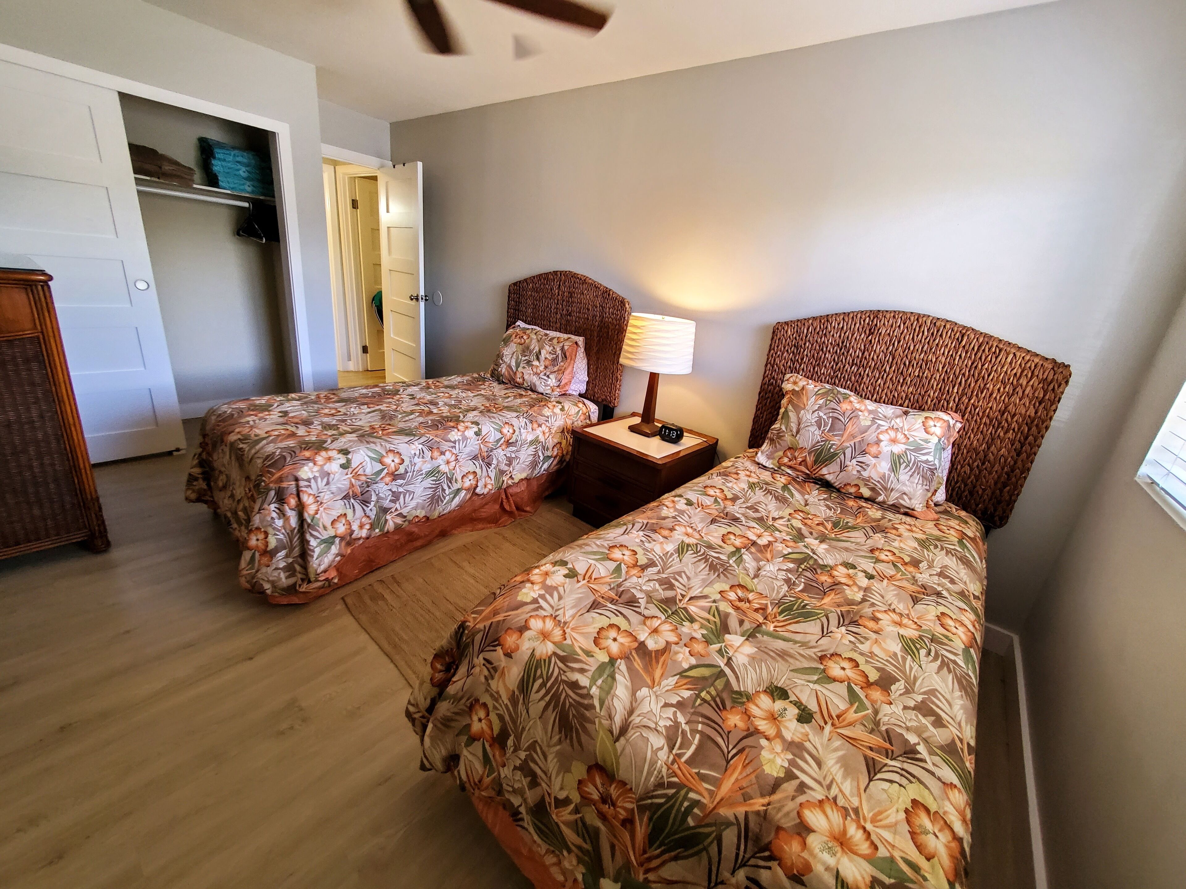 2 bedrooms, memory foam beds, iron/ironing board, WiFi