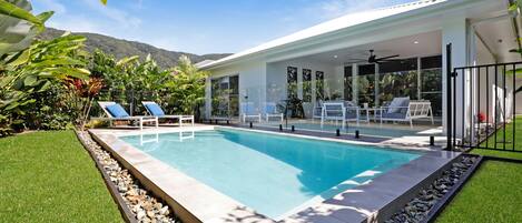 Outdoor pool, a heated pool