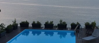 Breathtakin view of the sea and Etna volcano and private beach& swimming pool