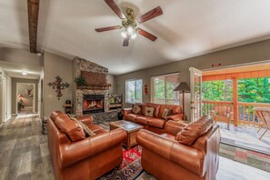 Smart TV, chimenea, reproductor de DVD