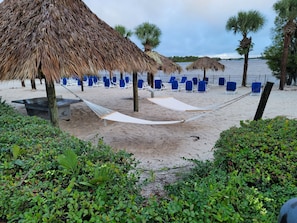 Sun-loungers, beach towels