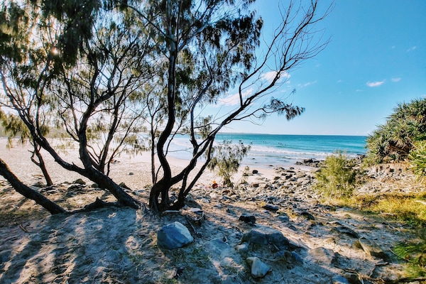 Accommodatie ligt op het strand, ligstoelen