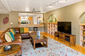 TV, fireplace, video games, offices