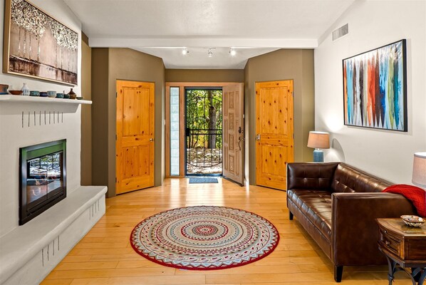 TV, fireplace, video games, DVD player