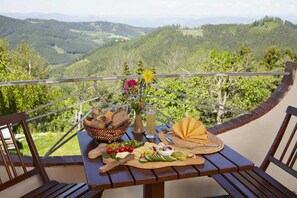 Outdoor dining - Bionest II earth building apartment - Biolandhaus Arche (Eberstein)
