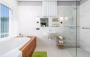 Combined shower/bathtub