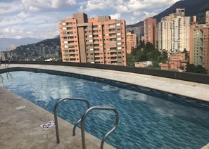 Outdoor pool, a heated pool - Charming and Luxury Suite with Panoramic View-2 AC (Medellín)