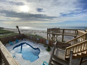Outdoor pool, a heated pool - Luxury Beach Front Home, Amazing Views Heated Pool & Fireplace featured on HGTV! (North Topsail Beach)