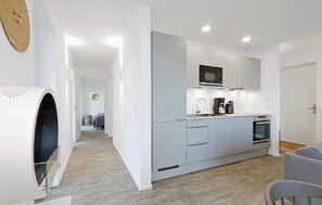 Kühlschrank, Mikrowelle, Herdplatte, Geschirrspüler
