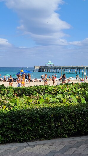Beach nearby, sun-loungers, beach towels
