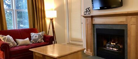 TV, fireplace, DVD player