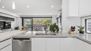 Fridge, oven, stovetop, dishwasher