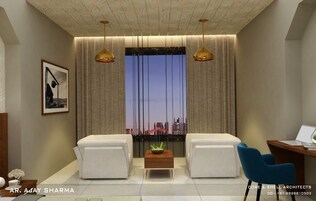 Escritorio y espacio para trabajar con laptop 