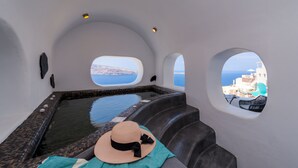 Quadruple Room, 1 Bedroom, Sea View | Private spa tub - Oia Angle Cavehouse (Santorini)