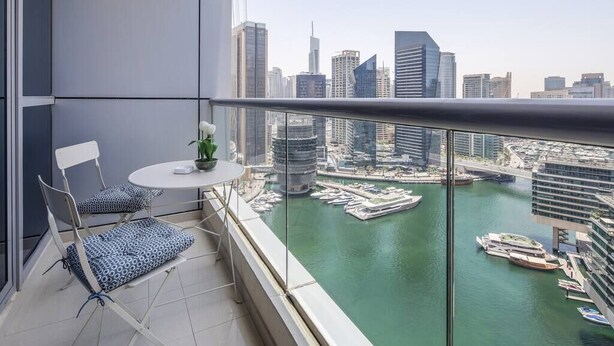 Premier-Apartment, 1 Schlafzimmer | Blick vom Balkon