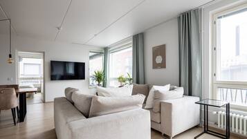 Huoneisto, 2 makuuhuonetta | Oleskelualue | Taulutelevisio