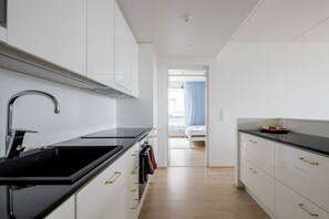 公寓, 2 間臥室 | 私人廚房 | 大型雪櫃/冰箱、微波爐、焗爐、爐具