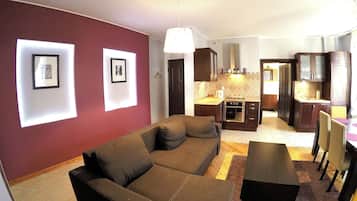 Apartamento | Cocina básica privada | Frigorífico, horno, placa de cocina y lavavajillas