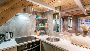 Ferienhaus, 1 Schlafzimmer | Eigene Küche | Kühlschrank, Mikrowelle, Ofen, Herdplatte