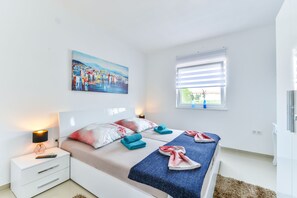 Apartment, 1 Bedroom, Sea View (A1) | 1 bedroom, desk, iron/ironing board, free WiFi