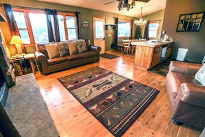 TV, fireplace, DVD player, video library