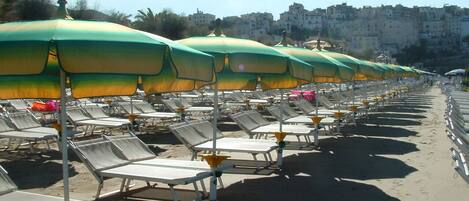 Private beach nearby, white sand, sun-loungers, beach umbrellas