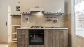 Apartment, 2 Bedrooms | Private kitchen | Fridge, microwave, oven, stovetop
