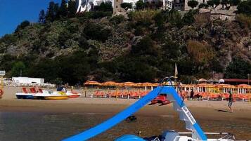 Private beach nearby, white sand, sun-loungers, beach umbrellas