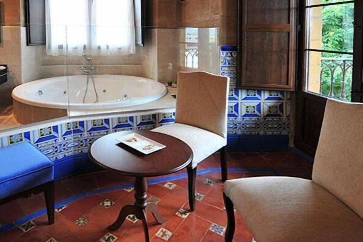 hair dryer, bidet, towels, soap