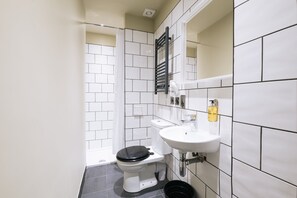 Double Room (Lower Ground) | Bathroom | Shower, free toiletries, hair dryer, towels -  The Warwick by Nestor (London)