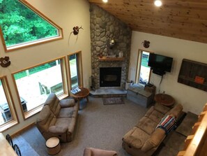 TV, fireplace, DVD player