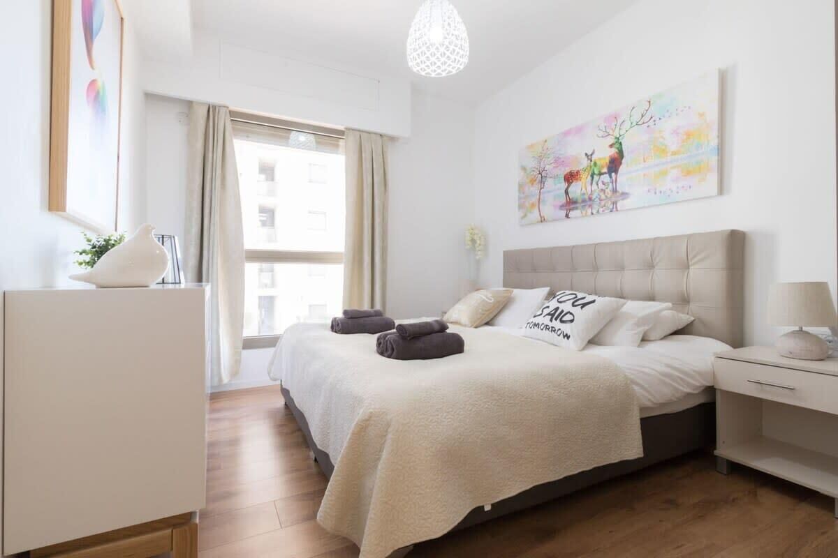 1 bedroom, desk, iron/ironing board, travel crib