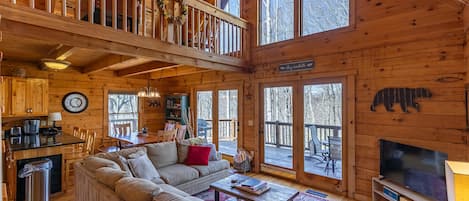 TV, fireplace, video games, DVD player