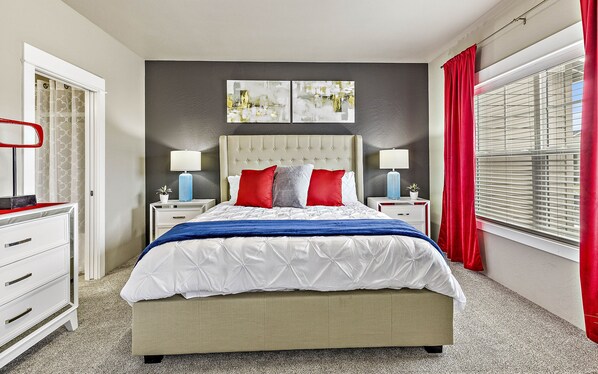 2 bedrooms, desk, iron/ironing board, travel crib