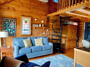 TV, fireplace, DVD player, video library