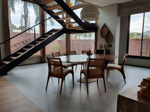 Dining - Contemporary house near the beach with heated pool, hot tub and barbecue (Campeche Leste)