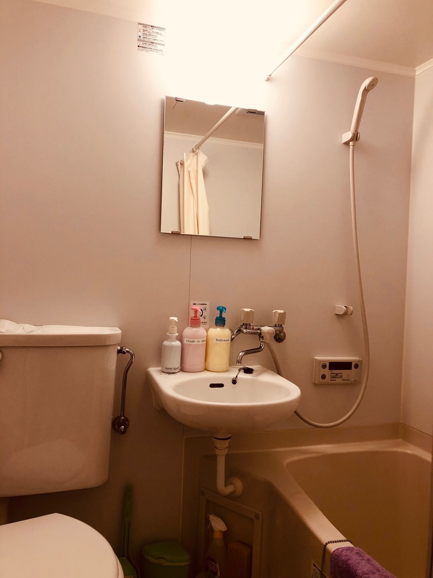 ヘアドライヤー、石鹸、シャンプー、トイレットペーパー