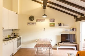Apartamento, 1 habitación | Zona de estar | Una televisión de pantalla plana