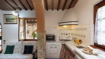 Villa, 2 Bedrooms, Private Pool, Garden View | Private kitchen | Full-size fridge, microwave, oven, stovetop