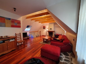 Fernseher, Kamin, DVD-Player