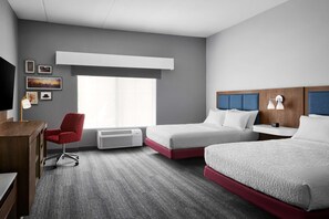 Room, 2 Queen Beds, Accessible, Bathtub | Desk, laptop workspace, blackout curtains, iron/ironing board - Hampton Inn & Suites Charlotte Steele Creek (Charlotte)