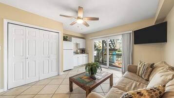 Smart TV, DVD player, books
