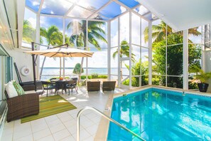 Indoor pool, pool loungers