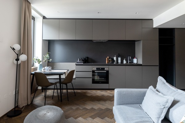 One-Bedroom Suite M | Private kitchen | Fridge, coffee/tea maker, electric kettle, freezer