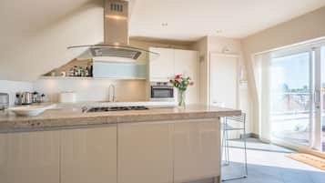 Apartment (2 Bedrooms) | Private kitchen | Fridge, microwave, oven, stovetop