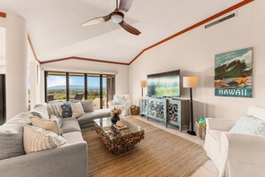 Smart TV, books, stereo, offices