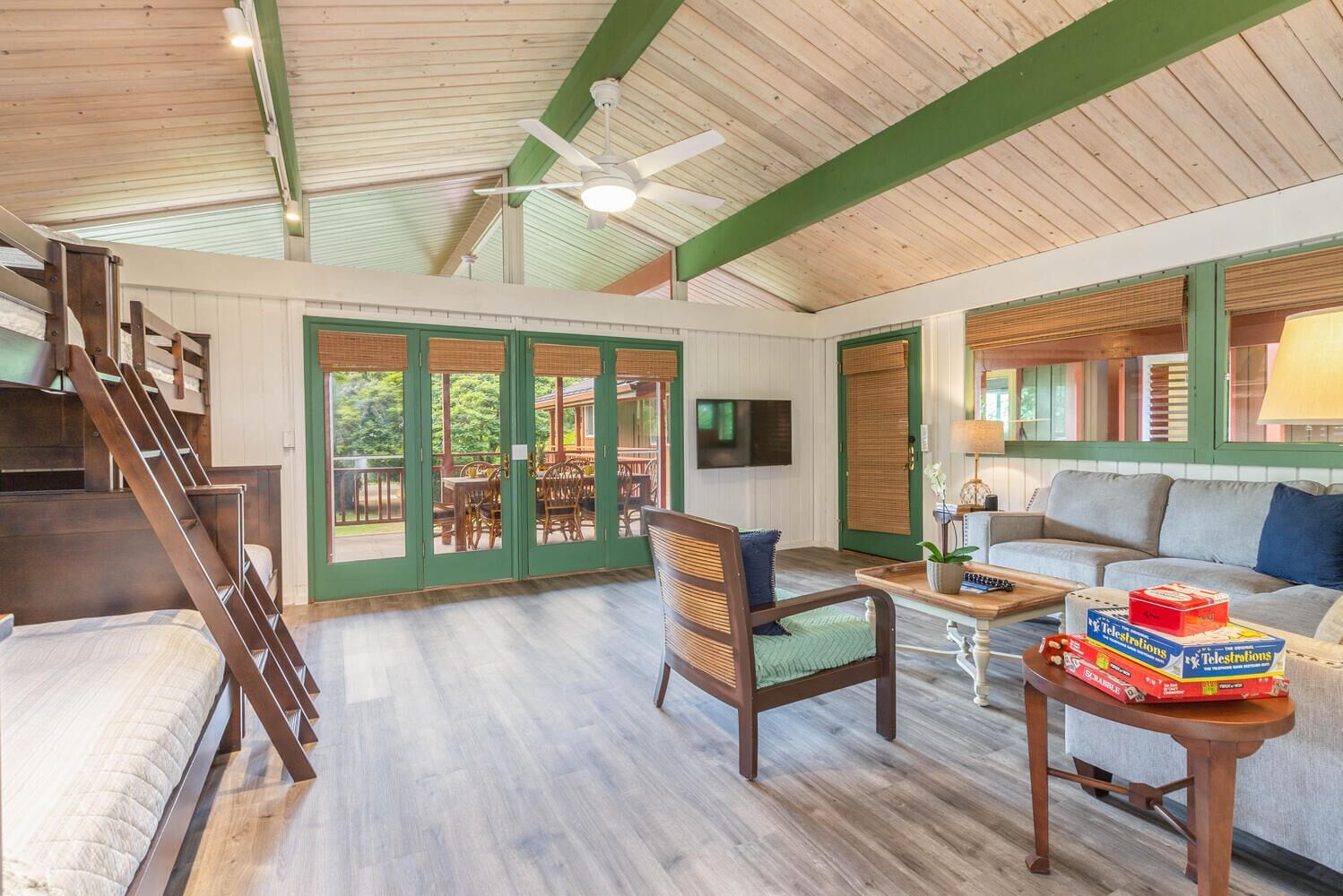 Smart TV, DVD player, books