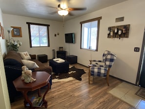 Smart TV, caminetto, libri